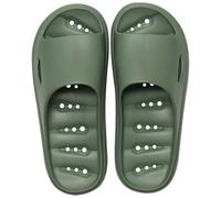 YANFJHV Women's Summer Black Non-Slip Bathing Shoes Open Shower Shoes with Soft Soles Slip-On Sandals One Strap Slippers Lightweight Comfortable Beach Slippers Breathable Slippers, Green, 10 UK