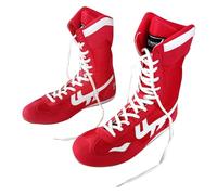 YANFJHV Wrestling Shoes Men's Laces Sports Shoes High Top Combat Shoes Lightweight Training Shoes Breathable Ringer Shoes Robust Trainers Boxer Workout Trainer Boxing Shoes Size 35-46, red, 6 UK