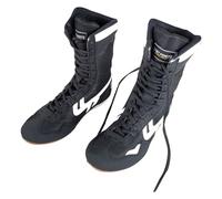 YANFJHV Wrestling Shoes Men's Laces Sports Shoes High Top Combat Shoes Lightweight Training Shoes Breathable Ringer Shoes Robust Trainers Boxer Workout Trainer Boxing Shoes Size 35-46, black, 7 UK