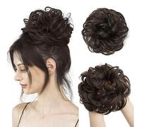 YANG 1PCS Messy Bun Hair Piece Hair Extension With Elastic Rubber Band Hairpiece Synthetic Hair Scrunchies Hair Piece (Pack of 1) Brown Color