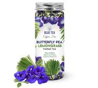YANG Butterfly Pea Flower Lemongrass Tea - 25gm - 25 Cups | GOOD FOR HAIR & SKIN | Caffeine Free - Flower Based - Herbal Tea - Non GMO | | Reusable Pet Jar