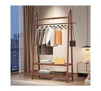 YANG11FAN All Wood Hanging Clothes Rack Floor Bedroom Office Vertical Coat Indoor Shelf B Versatile(100cm)
