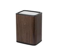 YANG11FAN Bedrooms Chinese Retro Style Office Trash Can with Lid for Bathroom Kitchen Garbage Can(Bruin)
