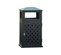 YANG11FAN Outdoor Trash Can Outdoor Openwork Metal Trash Can Courtyard Public Places Grille Waste Bin Outside Garbage Can