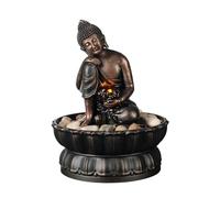 YANG11FAN Tabletop Water Fountain Buddha Desktop Fountain Small Fountain Resin Ornaments Simple Home Decoration Zen Serenity Meditation Indoor Fountain