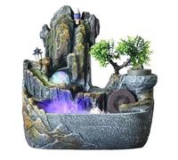 YANG11FAN Tabletop Water Fountain Desktop Fountain Multifunctional Waterfall with Humidifier, Crystal Wheel & Scented Flow Indoor Fountain