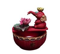 YANG11FAN Tabletop Water Fountain Elephant Sculpture Desktop Fountain Indoor Water System Landscape Circulating Water Ornaments Desktop Landscaping Indoor Fountain(Red)