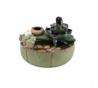 YANG11FAN Tabletop Water Fountain Lotus Leaf Bird Desktop Fountain Small Running Water Ornament Ceramic Circulating Water Serenity Home Decoration Indoor Fountain(Medium)