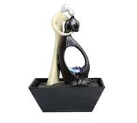 YANG11FAN Tabletop Water Fountain Modern Desktop Running Water Ornaments Circulating Water Small Fountain Double Dance Home Decoration Indoor Fountain