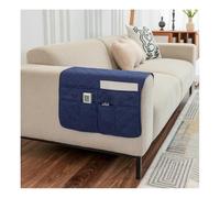 YANGAFJDUA Checked Plaid Sofa Armrest Cover for Recliner, Quilted Couch Arm Covers, Anti-Slip Sofa Arm Covers with Pockets, Washable Scratch Proof Couch Arm Protectors for Sofa Furniture,A,2PCS