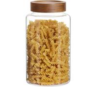 Yangbaga 84 oz Glass Storage Container with Lid, Glass Jars with Lids, Clear Food Storage Jars, Round Glass Jars 1PCS, Pantry Organizer and Flour Oatmeal Tea Cookies Coffee Bean Storage Container