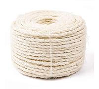 Yangbaga Cat Natural Sisal Rope for Scratching Post Tree Replacement, Hemp Rope for Repairing, Recovering or DIY Scratcher, 6mm Diameter, Come with a Sisal Ball (164FT) White