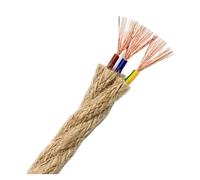 YANGC 1~10m Electrical Wire Twisted Cable 2 Cores 3 Cores Hemp Rope Retro Style Copper Vintage Braided Wire Pendant Light Lamp Cord(3 Cores x 0.75mm,10 meters)