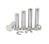 YANGC 1-10Pcs M3 M4 M5 M6 304 Stainless Steel Flat Head With Grooved Pin Shaft Circlip Pin Positioning Cylindrical Pin(M6x70-1pcs)
