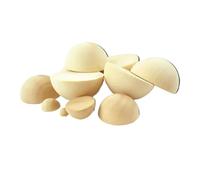 YANGC 10/12/15/18/20-90mm Half Wood Balls Bead Natural Color Half Round Wooden Beads Manual DIY Ball Jewelry Carving Beads(10pcs,10mm)