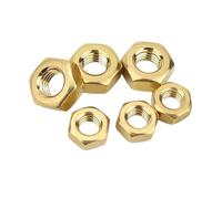 YANGC 10/20/50/100/200pcs Solid Brass Copper Hex Hexagon Nut For M1 M1.2 M1.4 M1.6 M2 M2.5 M3 M4 M5 M6 M8 M10 M12 Screw Bolt(Golden,100pcs M2)