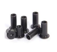 YANGC 10~50 PCS M3 M4 M5 M6 M8 Black Carbon Steel Large Flat Hex Hexagon Socket Head Rivet Connector Insert Joint Sleeve Cap Nut(25mm,M6 x10pcs)