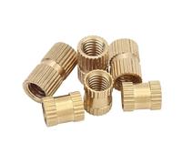 YANGC 10/50Ps Solid Brass Pure Copper Metric Thread Injection Molding Knurl Insert Nut M2 M2.5 M3 M4 M5 M6 M8 M10 Nutsert Embedded Nut(Length 3mm,50pcs M3x4.2mm)