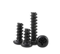 YANGC 1000pcs/lot Cross Recessed Pan Head Self-tapping Screw M1 M1.2 M1.4 M1.7 M2 M2.3 M2.6 M3 Black Carbon Steel Screw(8mm,M3)
