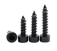 YANGC 100pcs Hex Hexagon Socket Cap Head Self Tapping Screw Grade 8.8 Black Carbon Steel Allen Head M2 M2.6 M3 M3.5 M4 M5 M6(5mm,M2.6 x100pcs)