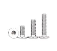 YANGC 100pcs/lot 304 Stainless Steel Six-Lobe Ultra Thin Super Low Flat Wafer Head Screw Bolt M1.6 M2 M2.5 M3 M4 M5 M6 M8(14mm x100pcs,M2.5)