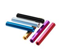 YANGC 10pcs Aluminum Alloy Standoff M3*6/8/10/12/15/18/20/21/22/23/25/30/35/37/40/45/50/55/60 Colourful Hex Spacer Stud Nut(Black,(10Pcs) M3x22mm-H5mm)