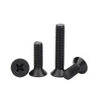YANGC 10pcs/lot M1 M1.2 M1.4 M1.6 M1.7 M2 M2.5 M3 M3.5 M4 M5 Small Black Steel Flat Countersunk Head Screw Bolt(6mm x10pcs,M1.2)