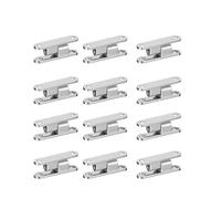YANGC 12Pcs 36 X 12 X 8mm 2.5mm Dia. Cupboard Zinc Alloy 90 Degree Detachable Door Hinge Silver Tone