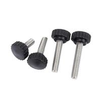 YANGC 2-10pcs M3 M4 M5 M6 M8 M10 304 Stainless Steel Knurled Nylon Round Plastic Head Handle Thumb Screw Bakelite Bolt Hand Screws(12mm,D13-M5(5pcs))