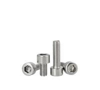 YANGC 304 Stainless Hex Socket Screw M2.5-M4 | Small Smooth Cylindrical Non-Knurled Head(50pcs M4X8X5.8)