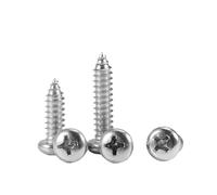 YANGC 5~100pc M2 M2.2 M2.6 M3 M3.5 M4 M5 M6 Cross Round Pan Head Self-tapping Wood Screw Marine Grade 316 A4 Stainless Steel(16mm,M5-10pcs)