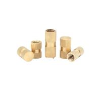 YANGC 5/25Pcs Solid Brass Copper Injection Molding Knurl Thread Insert Nut M3 M4 M5 M6 M8 Embedded Nutsert Single Pass Blind Hole(Length 7mm,25pcs M3(OD 5.3mm))