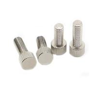 YANGC 5pcs Nickel Plated Carbon Steel Thumb Screws Plain Type Metric Knurled Head Manual Adjustment Screw Bolt M3 M4 M5 M6(12mm,M6 5pcs)