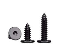 YANGC Black 304 Stianless Steel Self-Tapping Wood Screws M5 M6 M8 Super Ultra Thin Hex Socket Flat Head Screw(M5x12mm(50pcs))