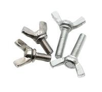 YANGC DIN316 304 Stainless Steel/Galvanized Steel Hand Tighten Adjust Bolt Butterfly Wing Head Thumb Screw M3 M4 M5 M6 M8 M10(304 Stainless Steel,40MM_M6 5PCS)