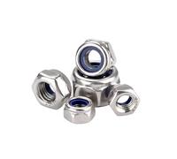 YANGC Fine Thread Pitch 0.5~1.5mm M5 M6 M7 M8 M10 M12 M14 M16 304 Stainless Steel Nylon Insert Lock Nut Hexagon Self-locking Locknut(5pcs M12x1.5)