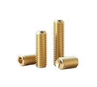 YANGC Hexagon Socket Set Screws With Concave End Brass Headless Screws M2 M2.5 M3 M4 M5 M6 M8 M10 M12(16mm,M6-(20pcs))