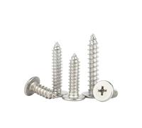 YANGC M1.2 M1.4 M1.7 M2 M2.3 M2.6 M3 M3.5 M4 Carbon Steel Cross Super Ultra Thin Flat Wafer Head Self-tapping Wood Screw(Nickel-Plated,6MM_M2.3(100PCS))