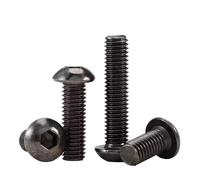 YANGC M2 M2.5 M3 M4 M5 M6 M8 Black Grade 10.9 Alloy Steel Hex Socket Screws Cap Socket Round Furniture Bolt(16mm,M5(10pcs))