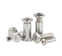 YANGC M2 M3 M4 M5 M6M8M10 304 Stainless Steel Flat Hex Hexagon Socket Head Furniture Rivet Connector Insert Joint Sleeve Cap Nut Screw(75mm,M8-D10mm(3Set))