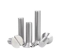 YANGC M5 M6 M8 M10 Slotted Countersunk Head Screws 304 Stainless Steel Flat Slot Head Bolts GB68(M8x25mm 10pcs)