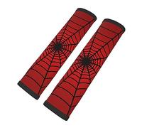 YANGDADA Stylish Red Spider Web Seat Belt Covers Soft Comfortable Shoulder Strap Pads for Adults Universal Car Accessories - Pack of 2