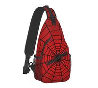 YANGDADA Unisex Crossbody Backpack Small Sling Bag for Men Women Mini One Shoulder Chest Bags Gym Sport Travel Hiking Daypack, Red Spider Web2, One Size, Daypack Backpacks