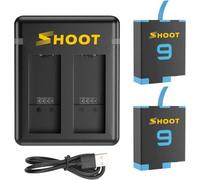 Yangers 2 Pack 1800mAh Rechargeable Li-on Battery Replacement with Dual USB Battery Charger Hub for GoPro Hero 9 10 11 12 Action Camera