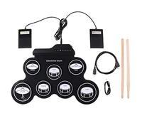 Yangers Electric Drum Kits for Children Beginners, Portable Digital Electronic Silent Foldable Roll Up Drum Set Pads Practice with 2 Foot Pedals and 2 Sticks headphone jack for Kids Boys Girls Starter