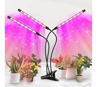 Yangers LED Plant Grow Light Clip Lamp Bulbs, Flexible Gooseneck Dimmable with Timer, Full Spectrum Artificial Growth Growing Home Light for Indoor Plants, Seedlings, Succulents, Vegetables and Herbs