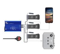 Yangers Multi Battery Charger Charging Hub for DJI Mavic 3 Drone(not for Mavic 2/Pro), Smart Parallel Dock Station for 3 Flight Batteries 1 Remote Controller 1 Smartphone/Tablet
