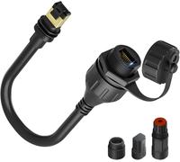 Yangers SPX Plug to RJ45 coupler ethernet adapter for Starlink Gen 3 / Mini, waterproof coupling converter cable for Standard V3 wired external network, CAT6a connector 2000Mbps, 0.5m