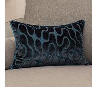 Yangest Blue and Black Throw Pillow Cover Wavy Cushion Cover Modern Zippered Rectangular Pillowcase for Sofa Couch Bedroom Living Room Home, 12x20 Inch