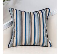 Yangest Blue Striped Throw Pillow Cover Multicolor Velvet Cushion Cover Modern Bohemian Pillowcase for Sofa Couch Bedroom Living Room Home Christmas Decoration,16x16 Inch